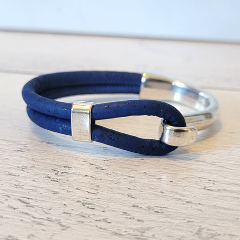Pick Your Color-Cork Silver Hook Bracelet
